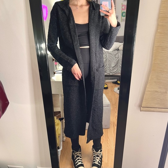 Sanctuary Maxwell Hooded Long Grey Cardigan Sweater - Picture 3 of 12